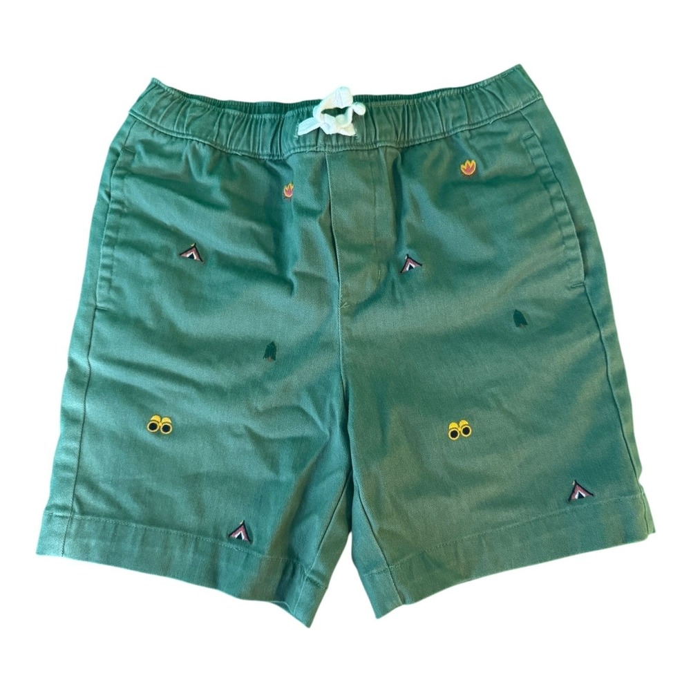 Jane & Jack Boys Size 7 Embroidered Pull-On Shorts Green Made In Vietnam